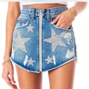 Carmar Denim Star Skirt | Jean Skirt | Star Skirt | Sparkle Skirt